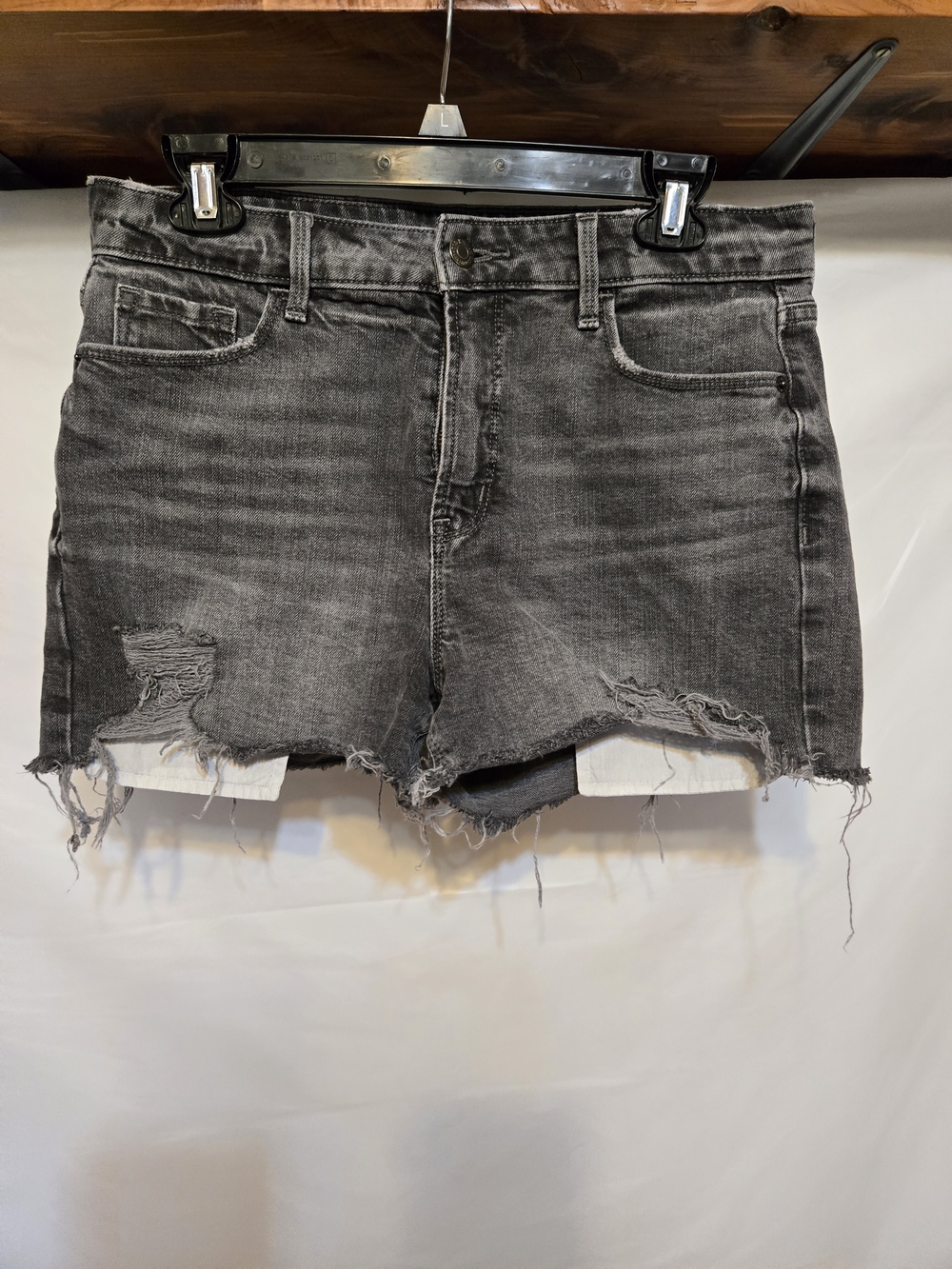 Old Navy Black Washed Distressed Denim Shorts